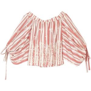 MISA Los Angelos Embroidered Off-Shoulder Top